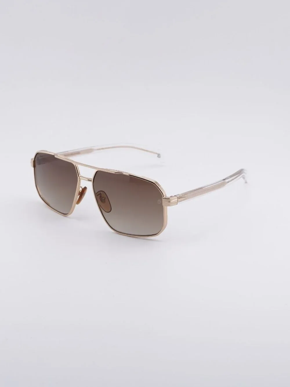 David Beckham DB 7102/S 0LOJ HA Sunglasses Gold Aviator Frame, Brown Lenses